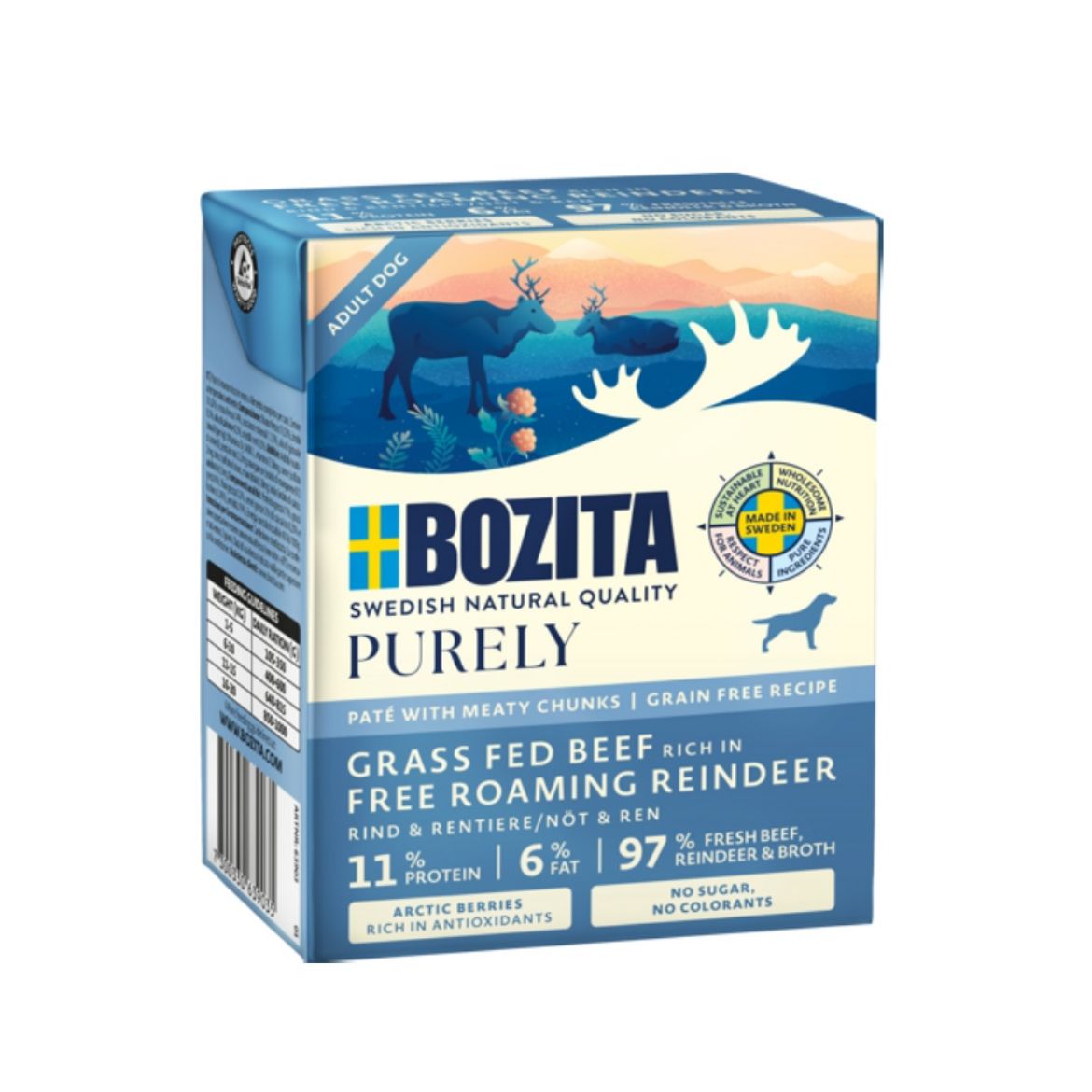 Obrázek z Bozita Purely Dog paté s hovězím a sobem GF 370 g 
