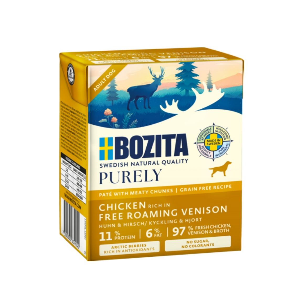 Obrázek z Bozita Purely Dog paté s kuřecím a zvěřinou GF 370 g  