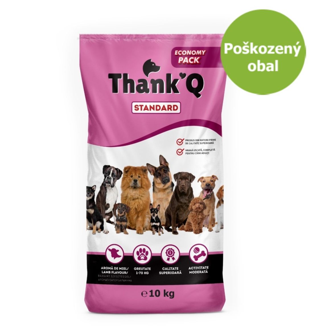 Obrázek z Thank´Q Standard Dog Adult Jehně 9,8 kg - Poškozený obal - SLEVA 15 % 