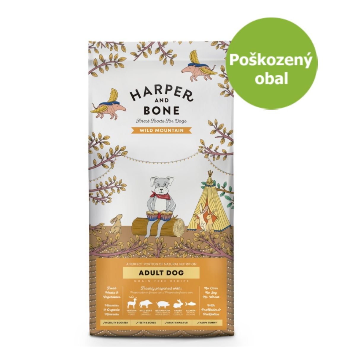 Obrázek z Harper and Bone Dog Adult Large & Medium divoké hory 12 kg - Poškozený obal - SLEVA 15 % 