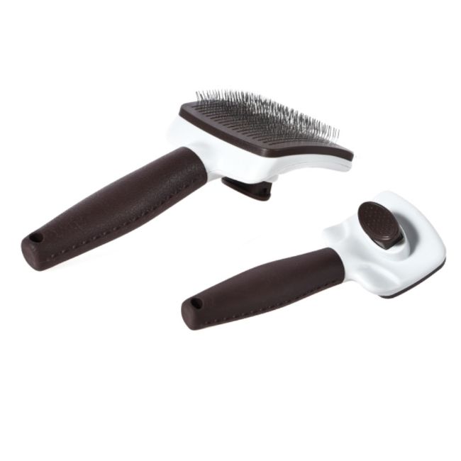 kartáč samočistící s rukojetí v imitaci kůže velkost S