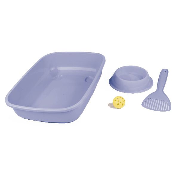 Obrázek Sada WC s doplňky, šedomodrá
