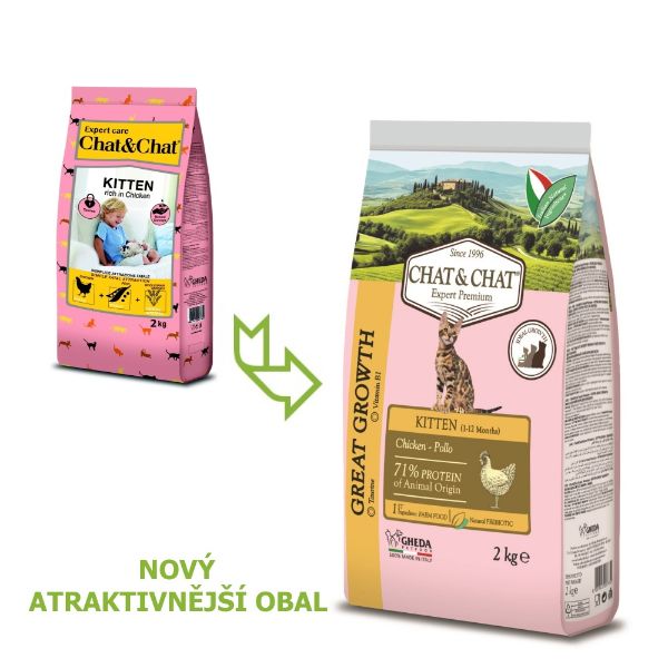 Obrázek Chat & Chat Great Growth Kitten Chicken 2 kg