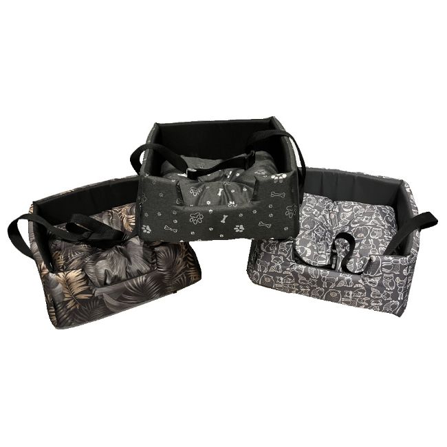 látková autosedačka pro psa Lili, bezpečná jízda, vel S