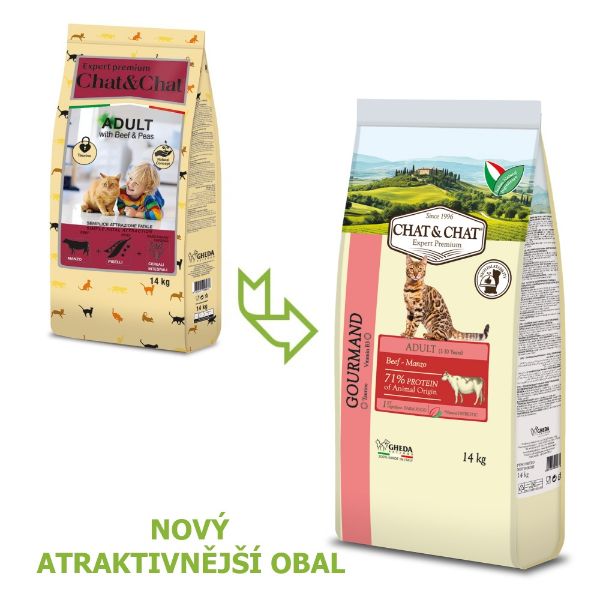 Obrázek Chat & Chat Expert Adult Gourmand Beef 14 kg