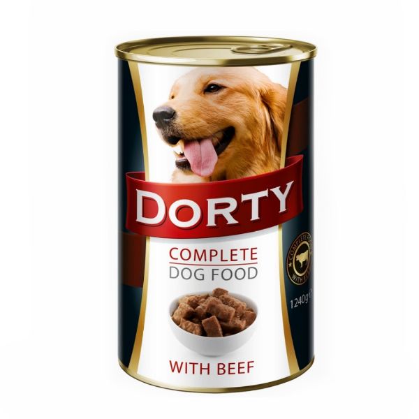 Obrázek DORTY Dog Hovězí, konzerva 1240 g