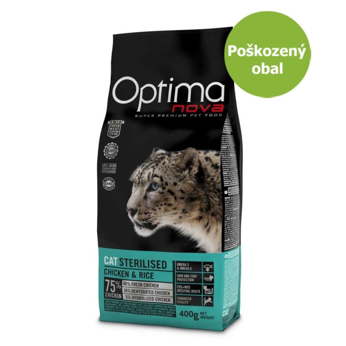 Obrázek z OPTIMAnova Cat Sterilised 400 g - Poškozený obal - SLEVA 15 % 
