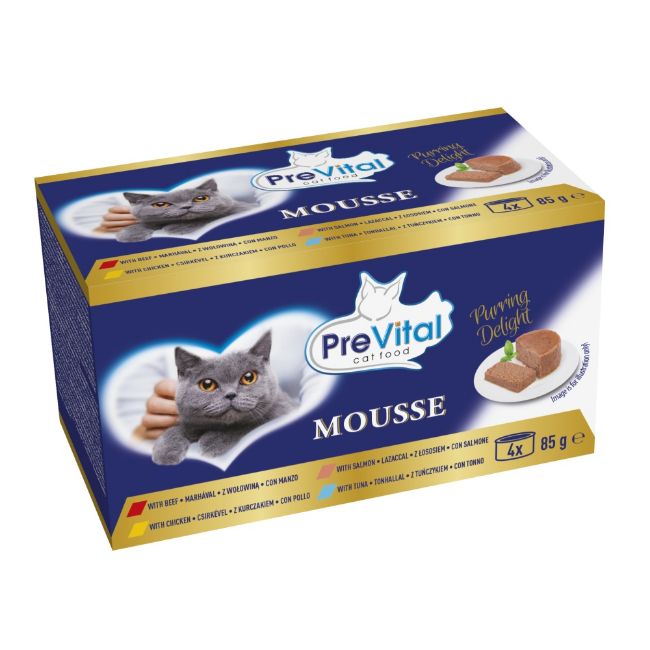 PreVital kočka ryby a maso, konzerva 85 g (4 pack) 