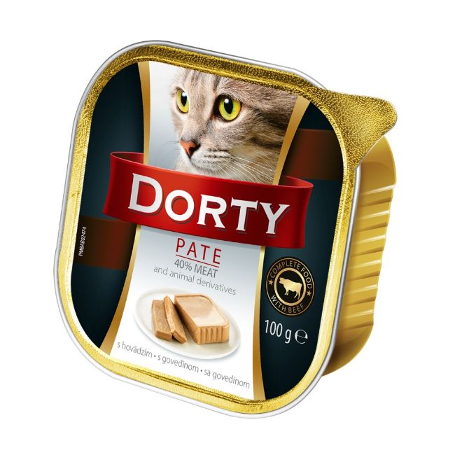 DORTY Cat hovězí, vanička pro kočky, balení 415 g 