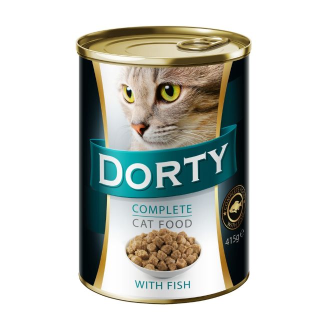 DORTY Cat Rybí, konzerva pro kočky, balení 415 g 