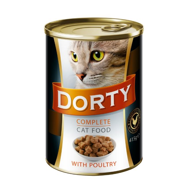 DORTY Cat Drůbeží, konzerva pro kočky, balení 415 g 