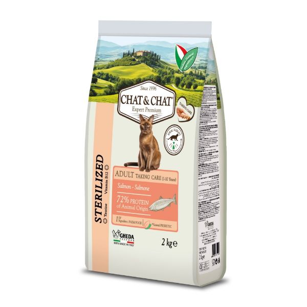 Obrázek Chat & Chat Expert Adult Sterilized s lososem 2 kg