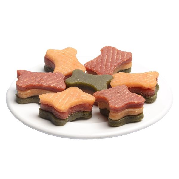 Obrázek Chicken, duck & spinach in Bone Shape JUKO Snacks 500 g