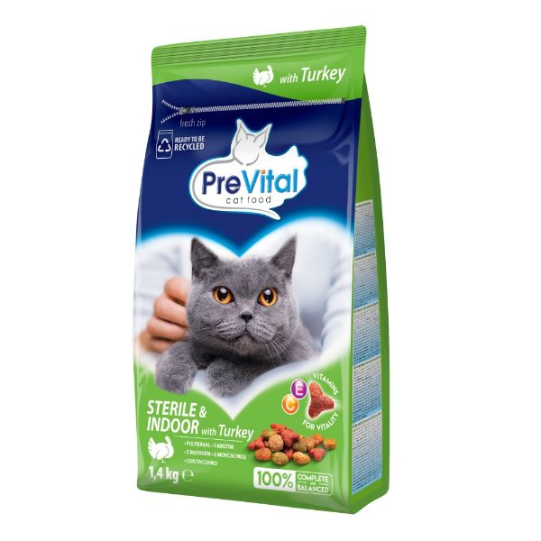 Obrázek PreVital kočka kastrovaná domácí s krůtím masem 1,4 kg