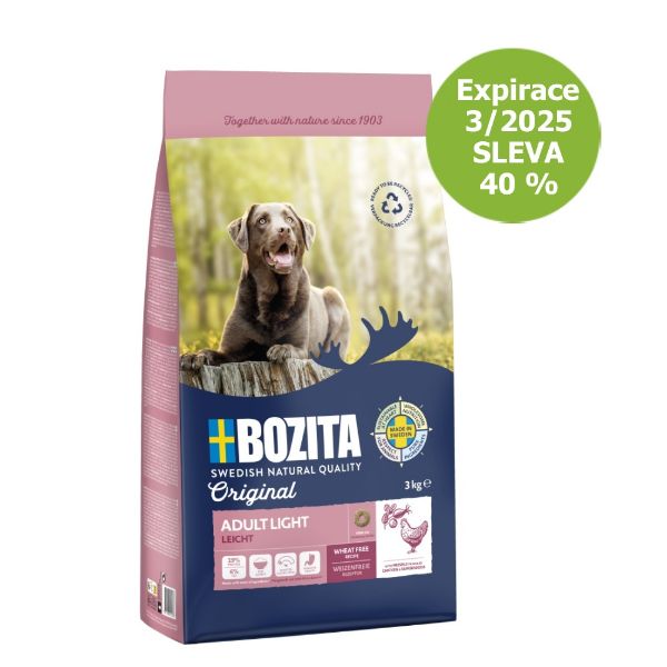 Obrázek Bozita Dog Adult Light 3 kg - Expirace 3/2025 - SLEVA 40 %