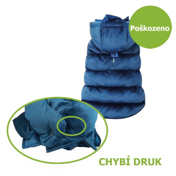 Obrázek Oboustranná bunda VELTEEN modrá 25 cm - Upadený druk - SLEVA 50 %