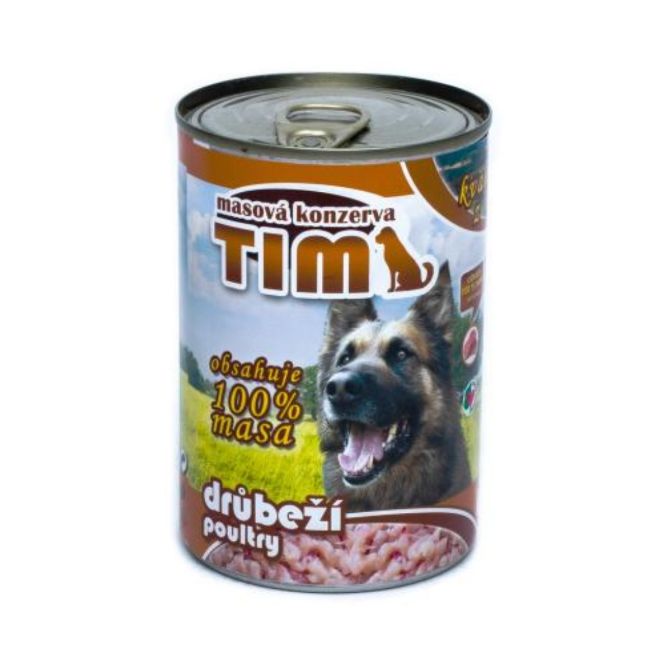 TIM Dog drůbeží, celomletá masová konzerva pro psy 400 g