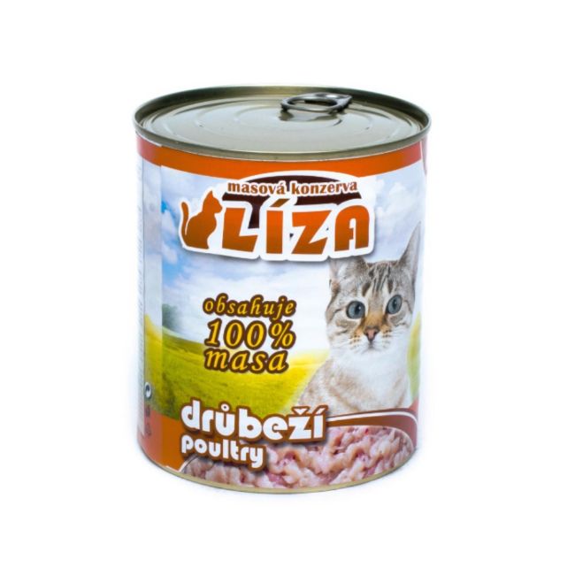 LÍZA Cat drůbeží, celomletá masová konzerva pro kočky 800 g