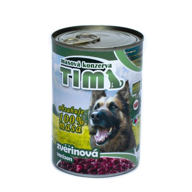 TIM Dog zvěřinová, celomletá masová konzerva pro psy 400 g