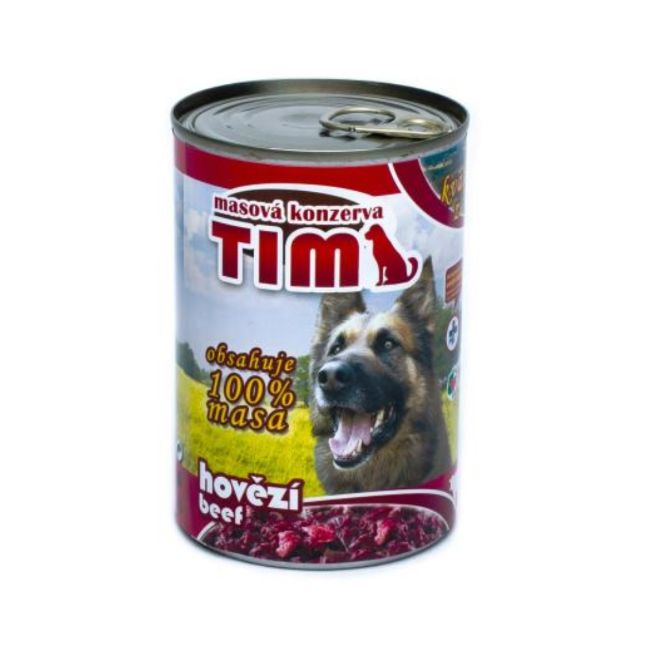 TIM Dog hovězí, celomletá masová konzerva pro psy 400 g