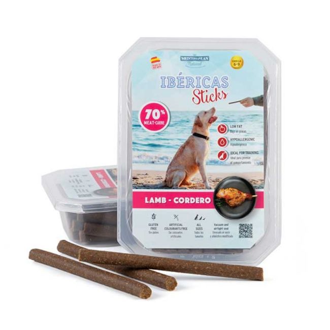 Ibéricas, Sticks, Jehně, tyčinky, pamlsky, omega 9, hovězí, hypoalergenní, bezlepkové