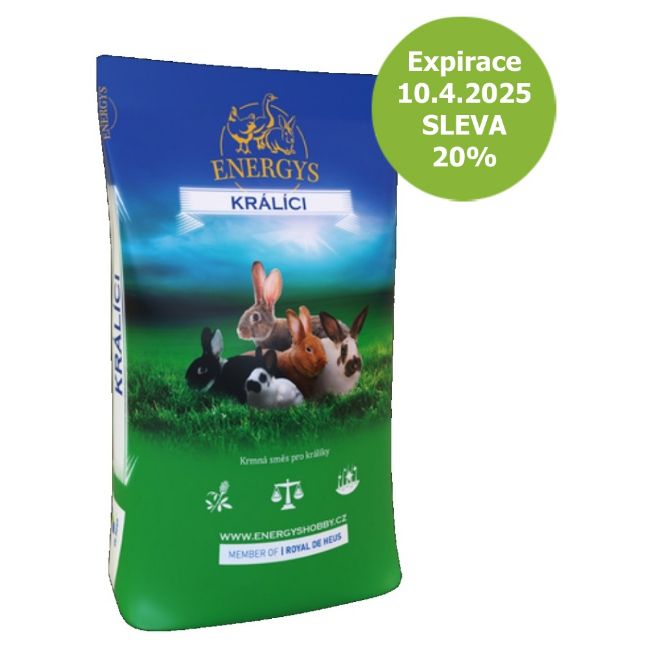 Energys Klasik králík (výkrm, bez antikokcidik) 10 kg, vhodné pro závěrečnou fázi výkrmu