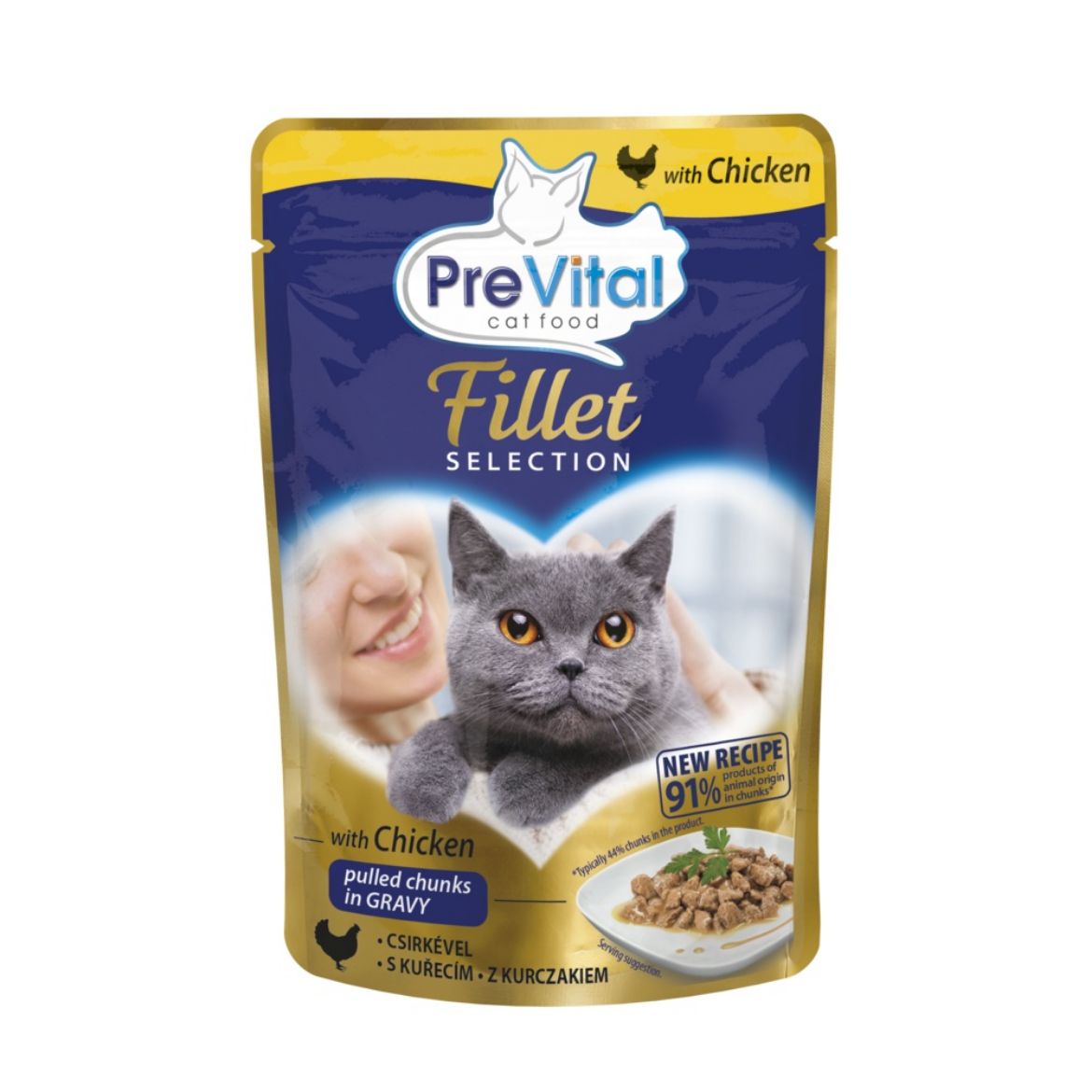 Obrázek z PreVital Fillet Selection kočka kuře, kapsa 85 g  