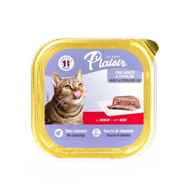 Obrázek Plaisir Cat hovězí, vanička 100 g 