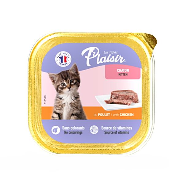 Obrázek Plaisir Cat Kitten kuřecí, vanička 100 g 