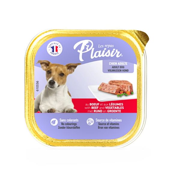 Obrázek Plaisir Dog hovězí, vanička 300 g  