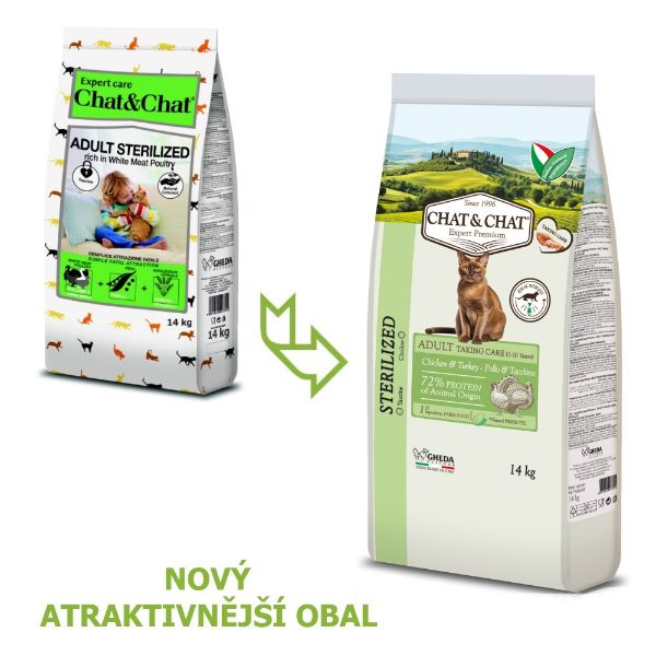 Obrázek Chat & Chat Expert Adult Sterilized s drůbežím masem 14 kg