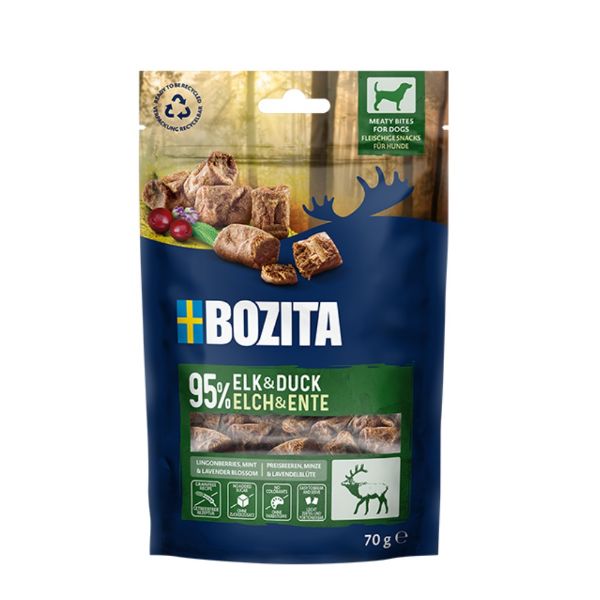 Obrázek Bozita Dog Snacks Meaty Bites Elk & Duck GF 70 g