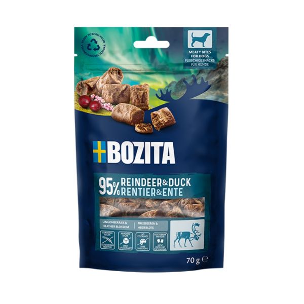 Obrázek Bozita Dog Snacks Meaty Bites Reindeer & Duck GF 70 g