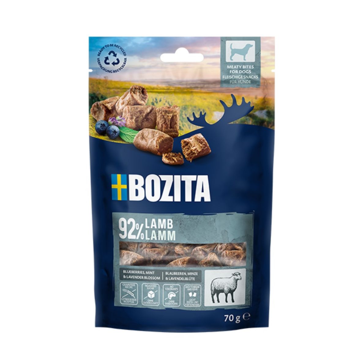 Obrázek z Bozita Dog Snacks Meaty Bites Lamb GF 70 g 