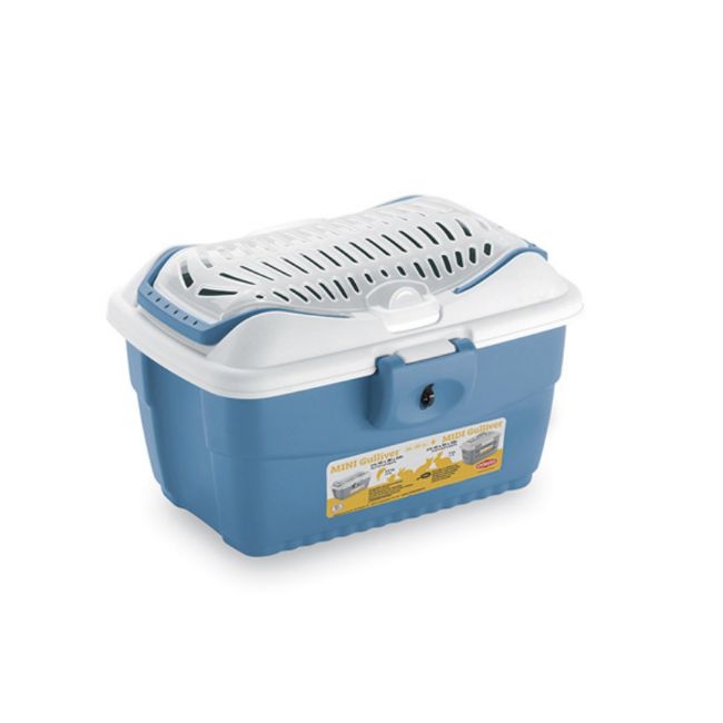 Gulliver, přepravka, pro hlodavce, k přenášení malých zvířat, zakrslý králík, morče, myš, šedomodrá