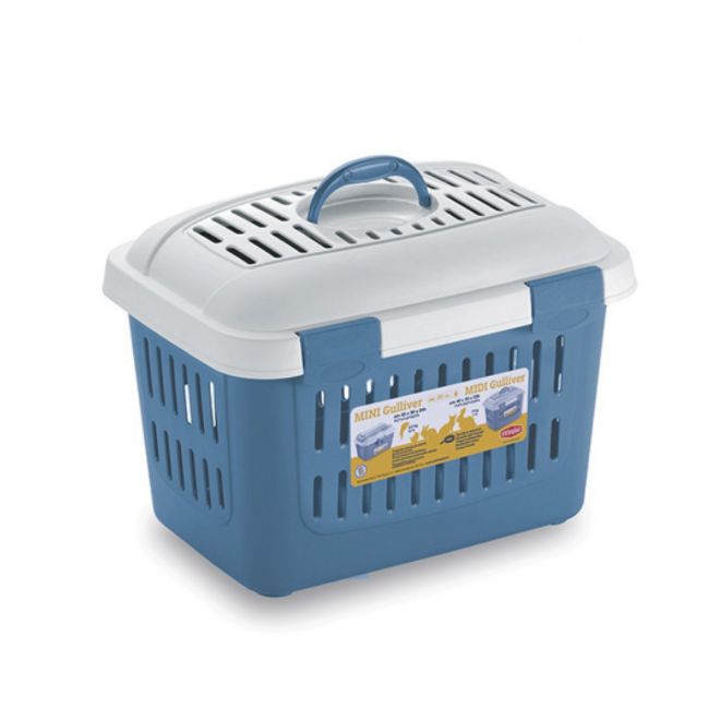 Gulliver přepravka pro hlodavce ,bezpečné cestování, midi velikost, plastová, modrá