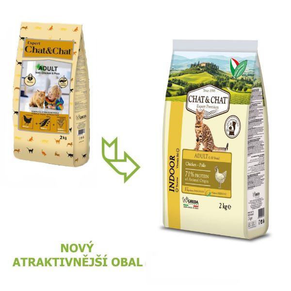 Obrázek Chat & Chat Adult Indoor Chicken 2 kg