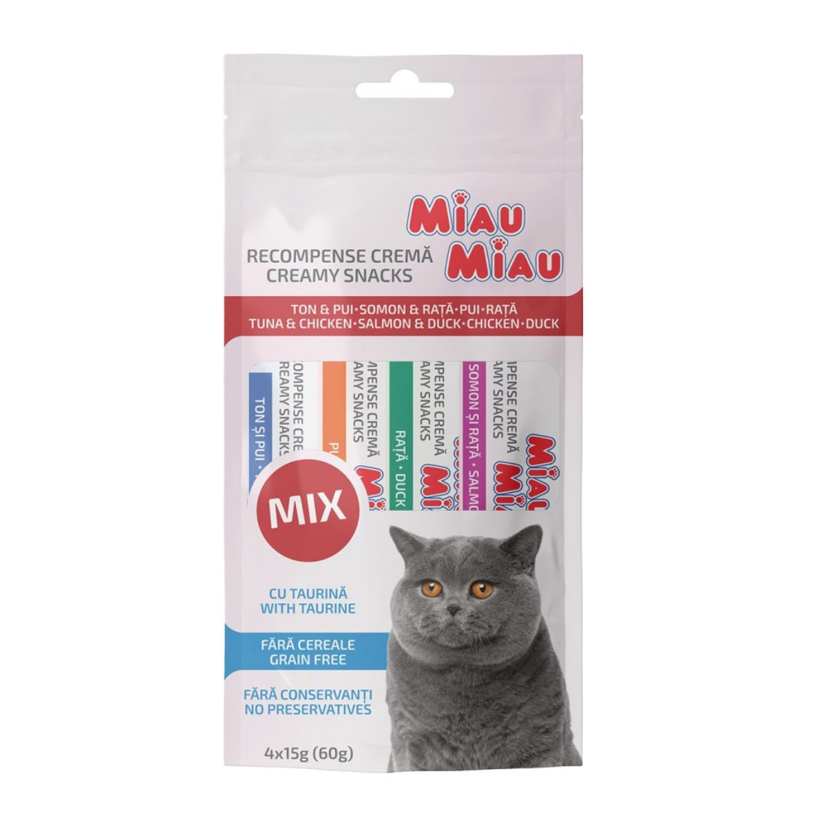 Obrázek z Miau Miau Creamy Snacks Cat mix 15 g (4 pack) 