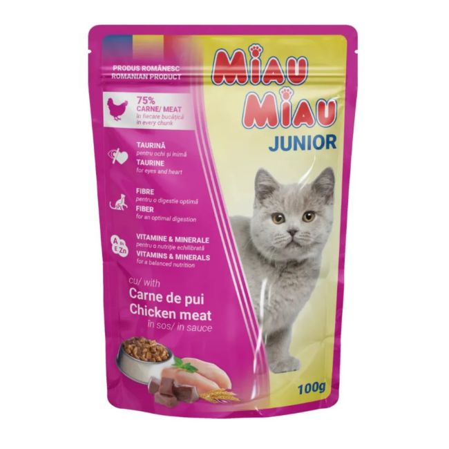 Miau Miau Cat Junior kuřecí, kapsa 100 g