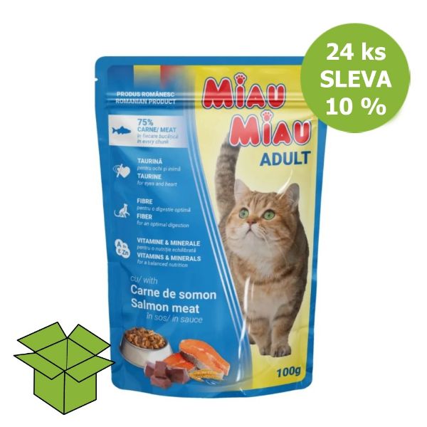 Obrázek Miau Miau Cat losos, kapsa 100 g (24 ks) SLEVA 10 %