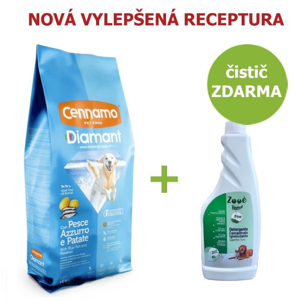 Obrázek Diamant Dog Adult Modrá ryba a brambory 15 kg + čistič ZDARMA