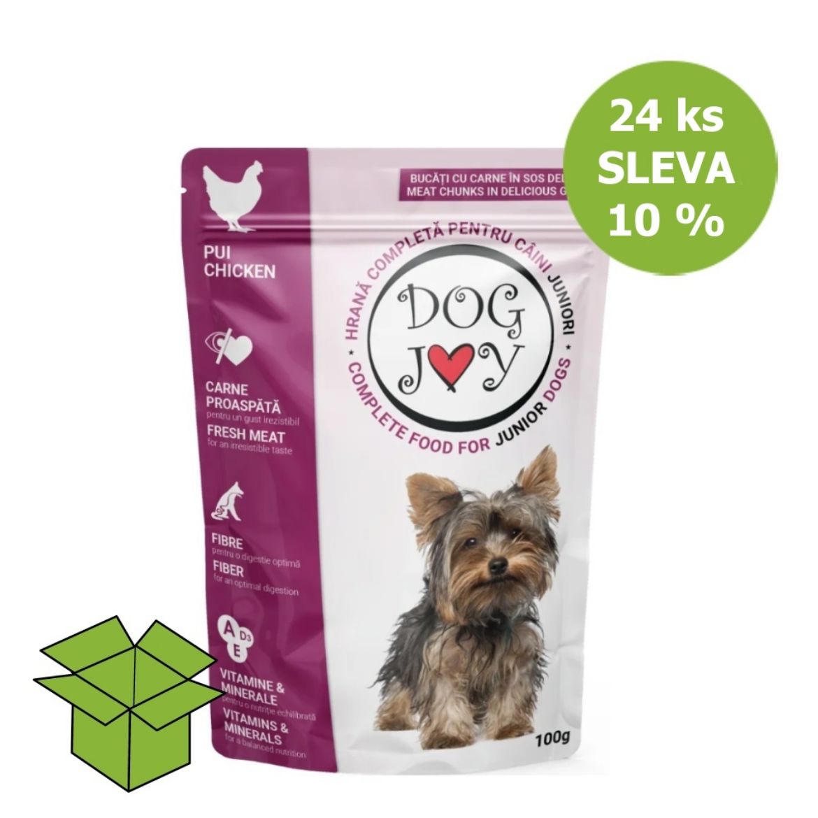 Obrázek z Dog Joy Junior kuřecí v omáčce, kapsa 100 g (24 ks) SLEVA 10 % 