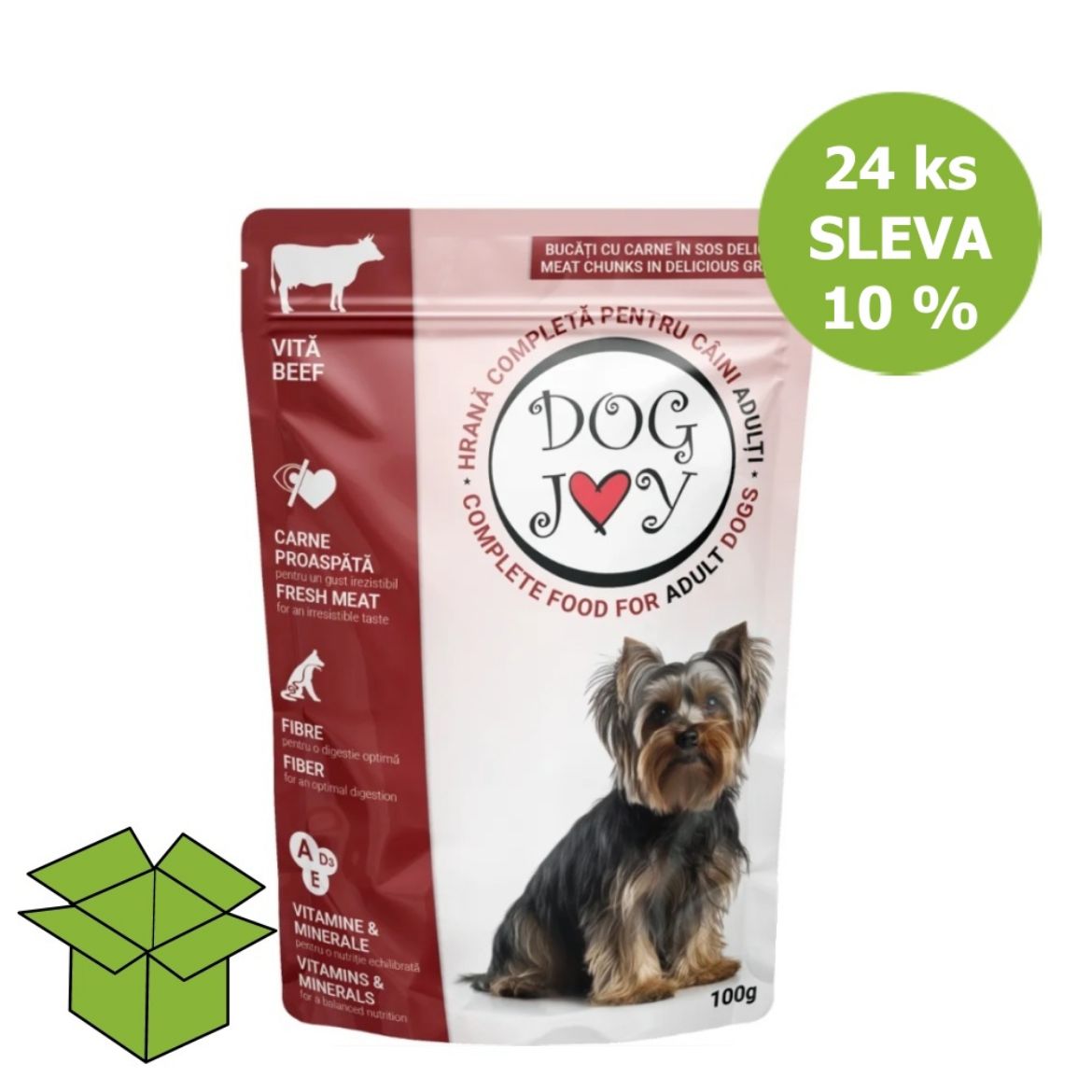 Obrázek z Dog Joy hovězí v omáčce, kapsa 100 g (24 ks) SLEVA 10 % 