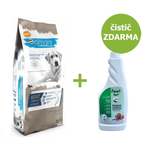 Obrázek Diamant Dog Adult Jehněčí 15 kg + čistič ZDARMA