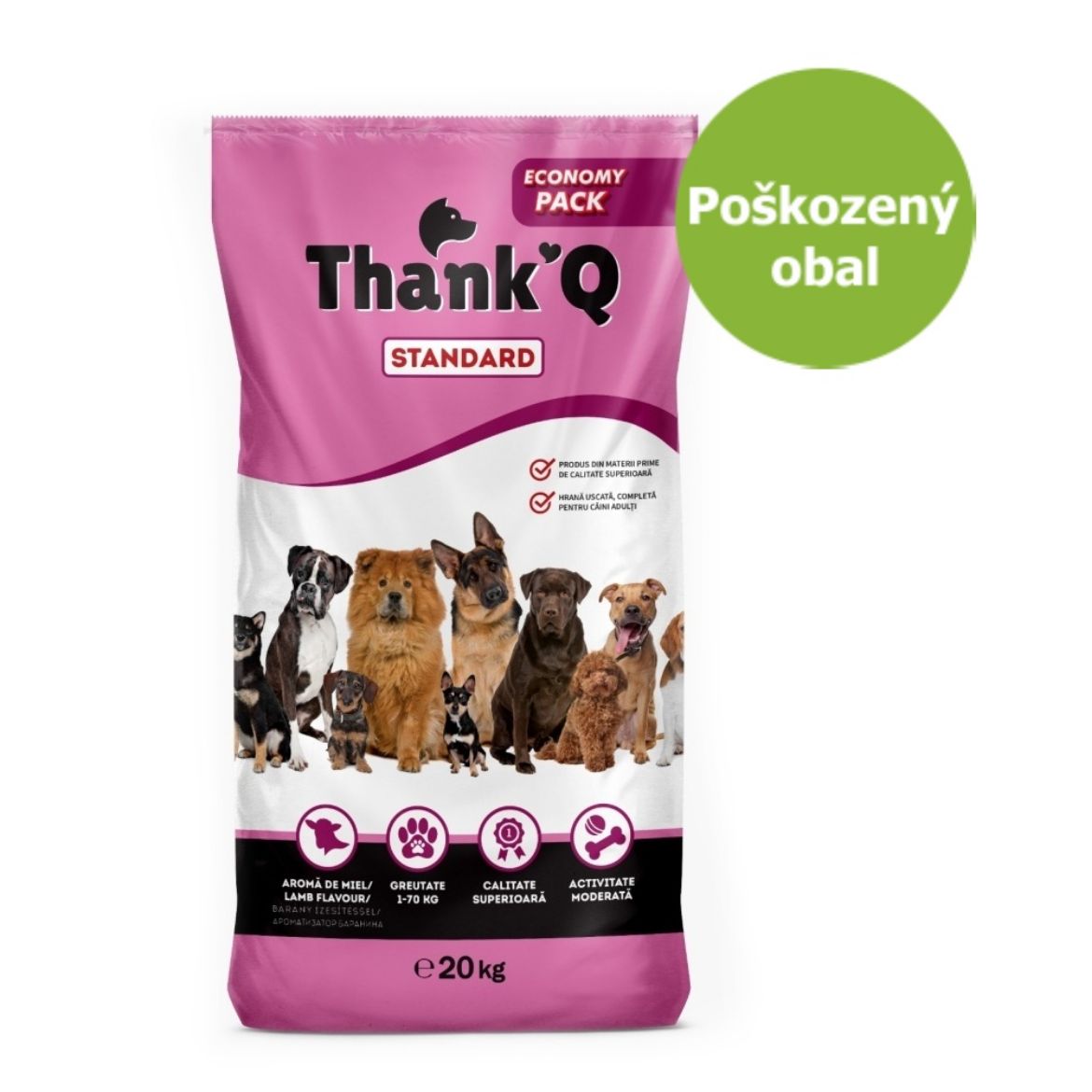 Obrázek z Thank´Q Standard Dog Adult Jehně 15 kg  - Poškozený obal - SLEVA 20% 