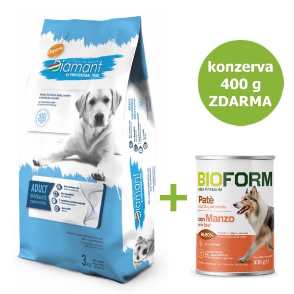 Obrázek Diamant Dog Adult Tuňák a brambory 3 kg + konzerva ZDARMA
