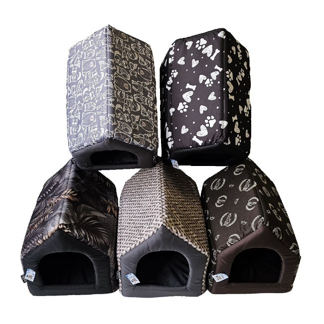 Látkový domeček poskytuje příjemný úkryt a nerušený odpočinek, Různé dekory, 46 x 35 x 34 cm