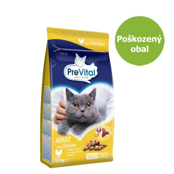 Obrázek PreVital kočka kuřecí 1,4 kg - Poškozený obal - SLEVA 25 %