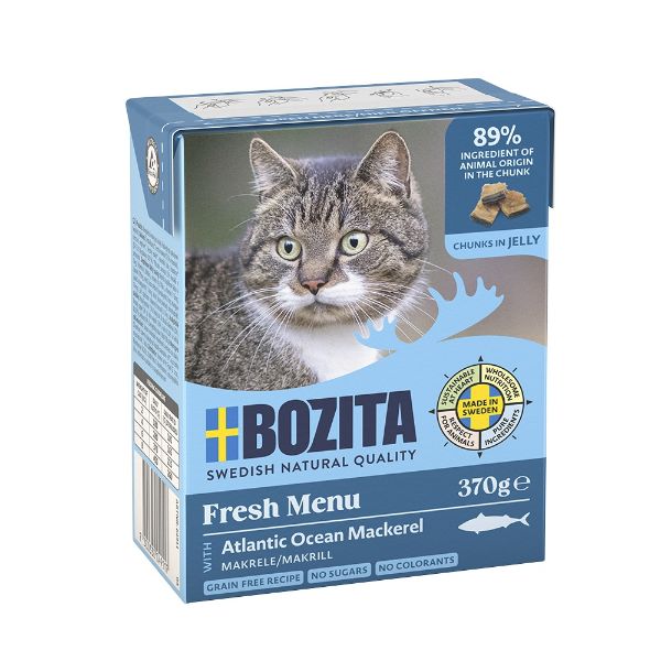 Obrázek Bozita Cat kousky v želé s makrelou, tetrapak 370 g