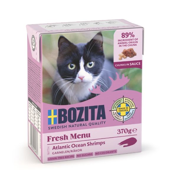 Obrázek Bozita Cat kousky v omáčce s krevetami, tetrapak 370 g